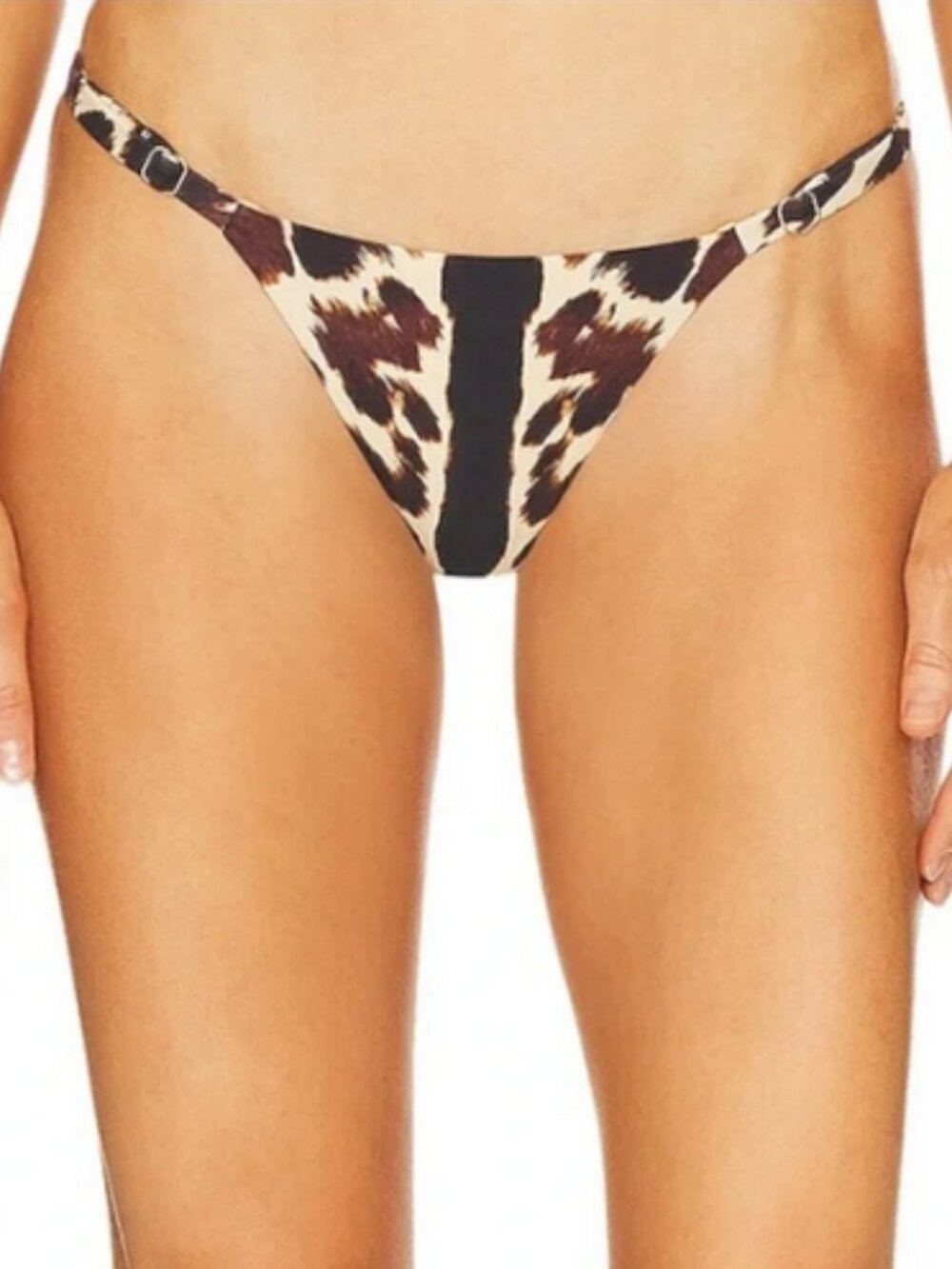 New! Weworewhat Delilah Cowhide Animal Print Bikini Bottoms Size XS